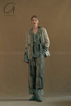 MUTEDANCE blue printed top MD23FW13 blue PM97